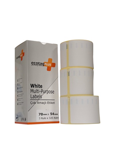 Ecotagplus Dymo Muadili Etiket - 70 Mm X 54 Mm - 5 X 320 Adet - Eko Paket - 99015 1