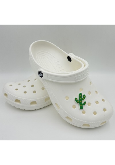 Crocs Terlik Süsü Ve Aksesuarı , Çanta Süsü Jibbitz Kaktüs 06 Görsel Figür Aksesuar Yeşil-hardal-beyaz
