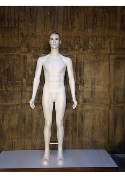 Vitrinraf Vitrin Mankeni Erkek Plastik Boy Mankeni Makyajlı Beyaz