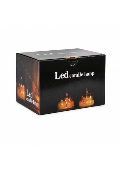 12 Adet Led Candle Kamp Büyük Boy Çap:5cm - Y: 16cm Pilli Led Mum Mika Kristal Plastik Yakut-13637 5250 Diğer