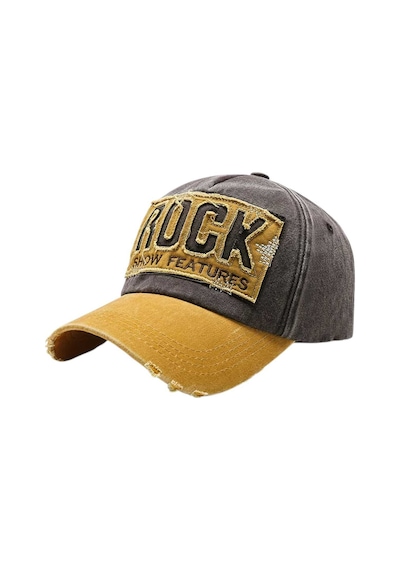 Tezzgelsin Unisex Eskitme Rock Nakışlı Ayarlanabilir Beyzbol Kep Şapka Sarı