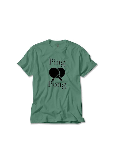 Ping Pong Racket Design Black Yeşil Tişört Yeşil