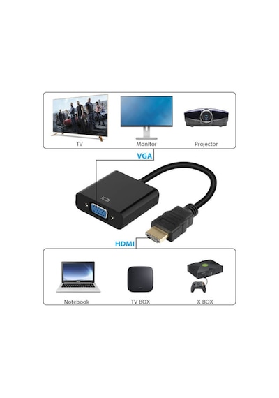 Hdmı To Vga Kablo Çevirici Dönüştürücü + Ses - Hdmi To Vga Kablo (551664582)