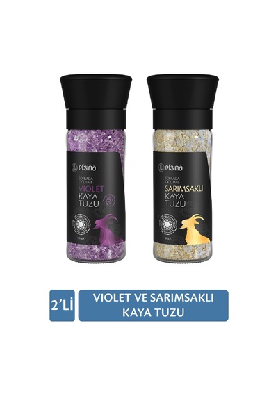 Violet Sarımsaklı Kaya Tuzu 2'li Set