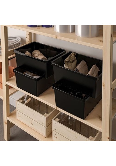 Ikea Uppsnofsad Kutu, Siyah, 35x25x14 Cm/9 Lt