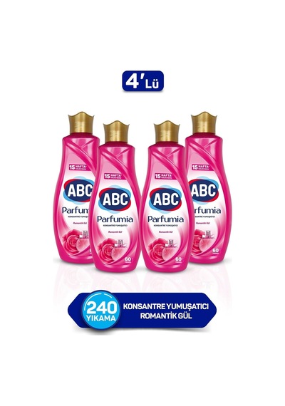 Parfumia Romantik Gül Konsantre Yumuşatıcı 1440 Ml 4'lü Seti Diğer