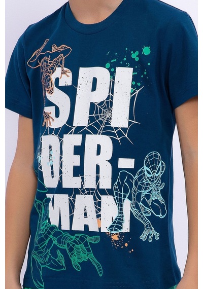 Spiderman Lisanslı Uzay Mavisi Erkek Çocuk Pijama Takımı 5274-28972 Mavi