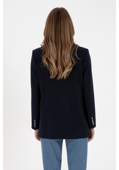 U.S. Polo Assn. Kadın Lacivert Çizgili  Ceket 50314944-VR033