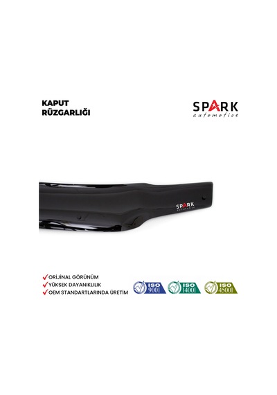 Volkswagen Caddy 2004-2010 Yıl Aralığı Uyumlu Kaput Rüzgarlığı 3mm Siyah