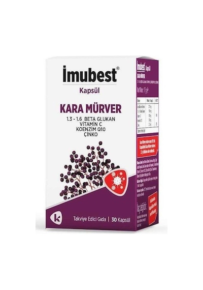 Imubest Kara Mürver Beta Glukan Vitamin C Koenzym Q-10 Ve Çinko İçeren 30 Kapsül