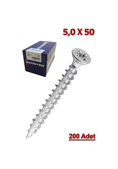 Meridyen Sunta Vidası 5.0x50 200 Adet