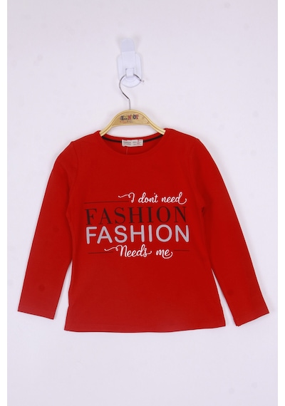 Toontoy Kids Toontoy Kız Çocuk Fashion Baskılı Tişört Kırmızı