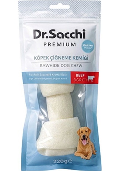 Dr.sacchi Premium Sığır Etli Sığır Derisi Genişletilmiş Düğüm Kemik Tahılsız Köpek Ödülü 10-11 1li 220 Gr 109-30018.01