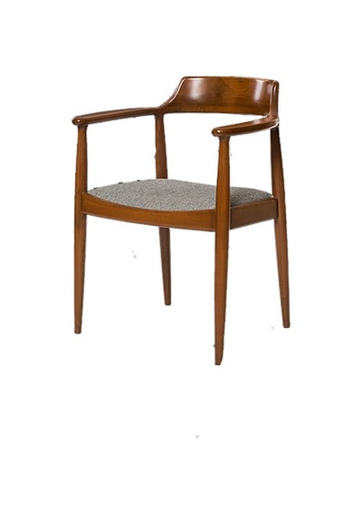 Sandalye Zus586 TAM EĞİK KOLÇAK Kayın Torna RETRO  İskelet Parlak Ceviz Babyface kumaş El Yapım