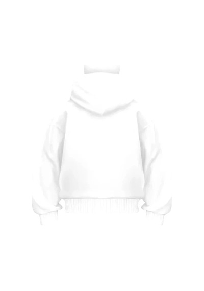Erkek Samuray Ninja Çift Kapşonlu Zıp Fermuarlı Kanguru Cepli Tam Fermuarlı Hoodie Swetshirt - Beyaz