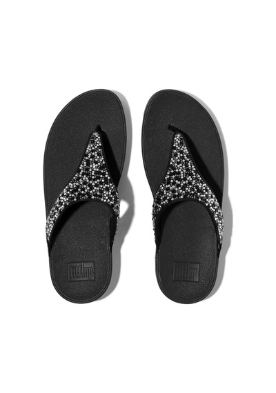 Roncato 090 All Black Terlik Kadın Diğer Je3-090 Fitflop Lulu Crystal-mix Toe-post All Black Siyah