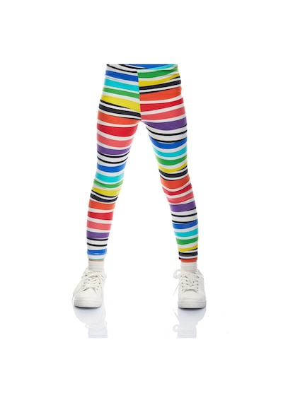 Lovetti Handdrawn Stripe Kız Çocuk Desenli Yazlık Tayt 4882 Çok Renkli