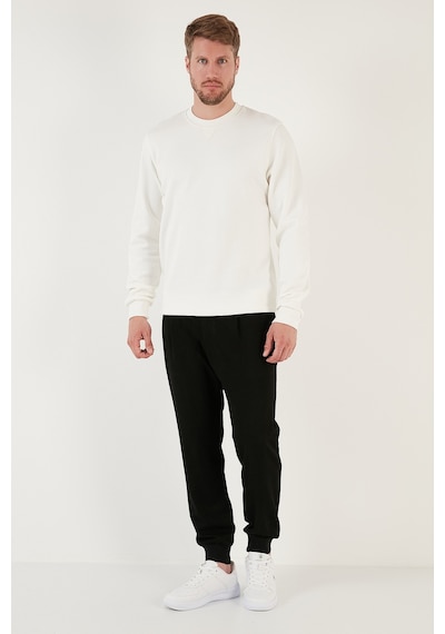Buratti Pamuklu Relaxed Fit Bisiklet Yaka Erkek Sweat 5905453 Ekru