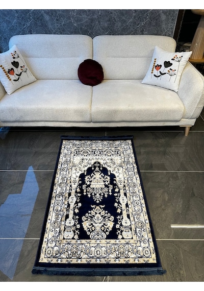 Seccade Dokuma Halı Seccade Püsküllü 80x125 Lacivert