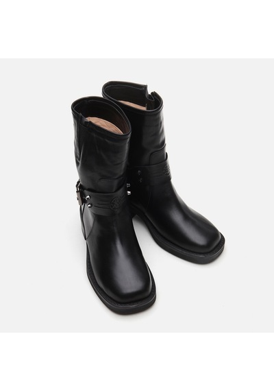 Hotiç Hakiki Deri Siyah Kadın Topuklu Bot 01boh291580a100 Siyah-black Siyah
