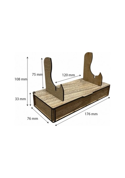 Ahşap Standlı Saklama Kutusu 176x76x108 Mm T77 Diğer