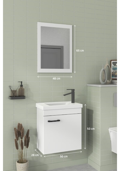 Biani Fix Hera 50 Cm Banyo Dolabı Renk Mat Beyaz Biani Fix Hera 50 Cm Banyo Dolabı Renk Mat Beyaz