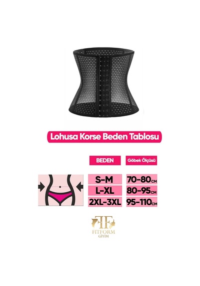 Ff Fit Form Giyim Bel Bölgesi Doğum Sonrası Lohusa Korse Siyah