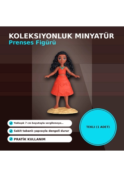 Disney Prenses Koleksiyonluk Minyatür Heykelcik 7 Cm Boyunda Tekli Figür Oyuncağı Çok Renkli