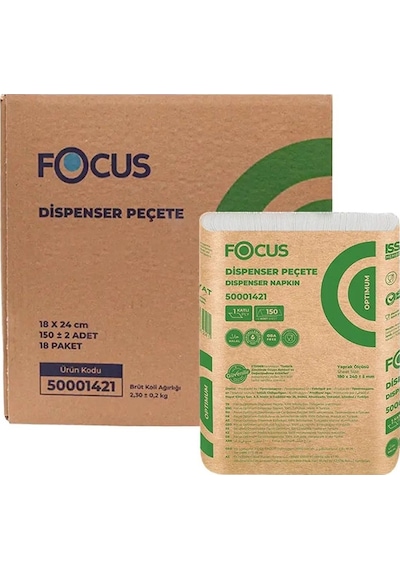 Dispenser Peçete, Masaüstü Peçete, 18x24 Cm 18 Paket X 150 Adet Kolide Toplam 2700 Peçete