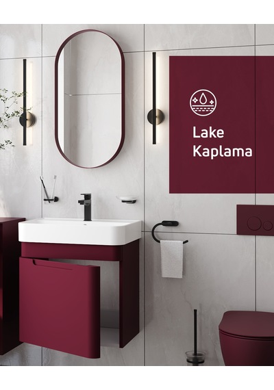Creavit Colorit Kapaklı Lavabo Dolabı 60 Cm Berry Bordo Creavit Colorit Kapaklı Lavabo Dolabı 60 Cm Berry Bordo