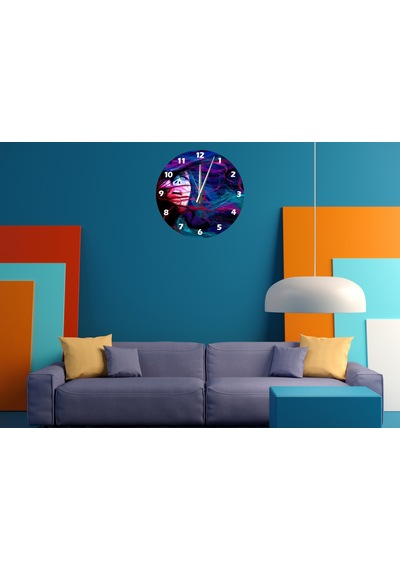 Ti-play Sade Güzellik 30x30cm Akrilik Dekoratif Modern Duvar Saati ÇOk Renkli