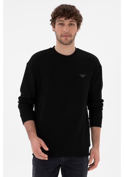U.S. Polo Assn. Erkek Comfort Fit Bisiklet Yaka Siyah Sweatshirt 50290777-VR046