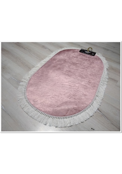 Banyo Eva1889Pudra 2'Li Klozet Takımı Oval Banyo Paspası Pudra
