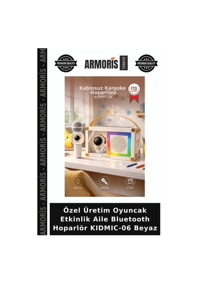 Özel Üretim Oyuncak Etkinlik Aile Bluetooth Hoparlör Kıdmıc-06 Beyaz