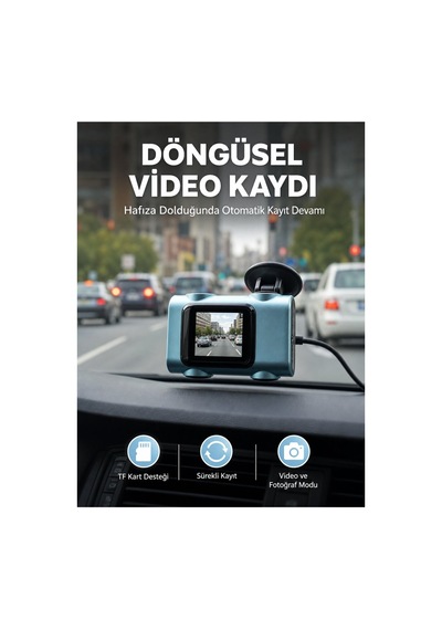 Mini Araç İçi Kamera Sürekli Kayıt Geniş Açılı Yeni Nesil - Hs08373812-3777