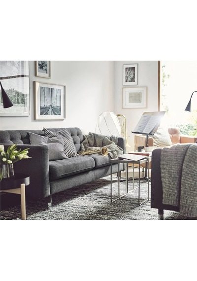 Ikea Koyu Gri Lüks Kanepe - 3'lü Kanepe