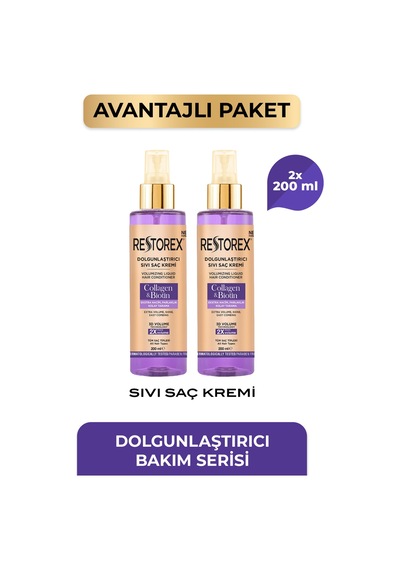 Kolajen & Biotin Dolgunlaştırıcı Sıvı Saç Kremi 2 X 200 Ml