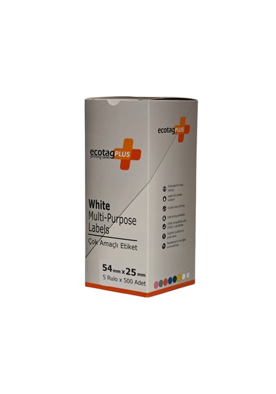 Ecotagplus Dymo Muadili Etiket - 54 Mm X 25 Mm - 5 X 500 Adet - Eko Paket - 11352 1