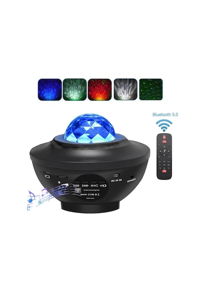 Projektör Gece Lambası Bluetooth Hoparlör Yıldız Tavan Projektörü Lazer Işıklı Gece Parti Lambası