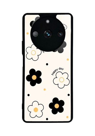 Realme 11 Pro White Lucky Happy Day Tasarımlı Glossy Telefon Kılıfı Beyaz