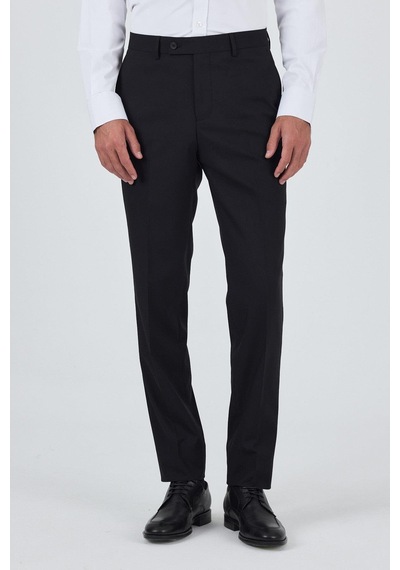 İmza Siyah Yan Cep Açık Paça Comfort Fit Esnek Classic Pantolon 1003250907 Siyah