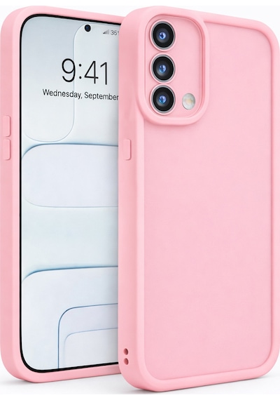 Oppo A74 4g Uyumlu Kamera Çıkıntılı Mat Silikon Telefon Kılıfı Pembe