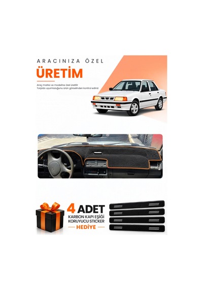 Kia Kapital 1994-1996 Uyumlu Torpido Koruma Örtüsü Oto Kılıfı - Siyah Kahverengi