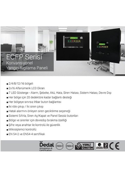 Eds Ecfp2p Konvansiyonel Yangın Algılama Paneli