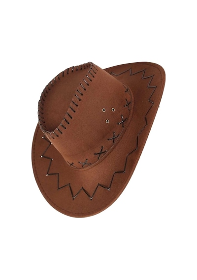 Uniquetrenders Çocuk Unisex Bandanalı Nubuk Kovboy Şapkası 8-14 Yaş Kahverengi 4