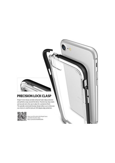 Ringke Frame Apple Uyumlu iPhone 7 İle Çerçeveli Bumper Kılıf Metal Slate