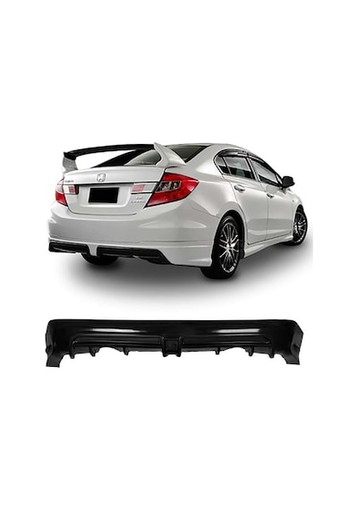 Honda Civic Fb7 Mugen Rr Arka Ek Plastik Siyah Difüzör 2012-2016 Arka-bodykit-ek-karlık