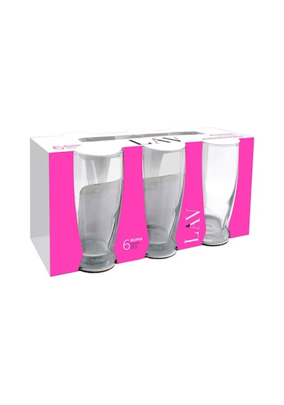 Lav Roma Cam Kahve Yanı Su Bardağı 6 Kişilik 140 ml (Likör/Şerbet Bardağı )