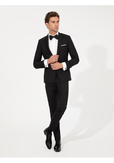 Cacharel Siyah Ex. Slim Fit Smokin Damatlık