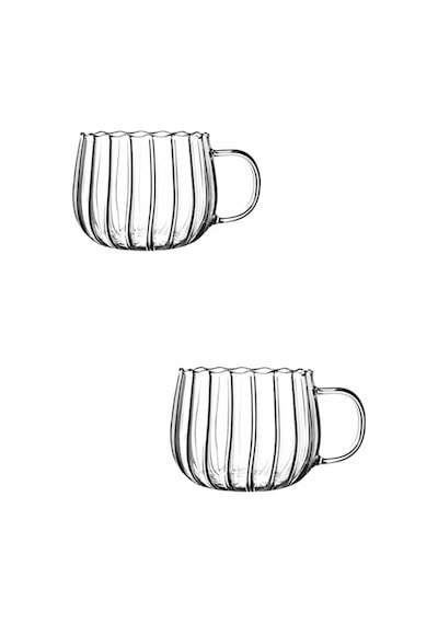 Qerhome Borosilikat Papatya Cam Kupa 350 Ml 2 Adet Şeffaf